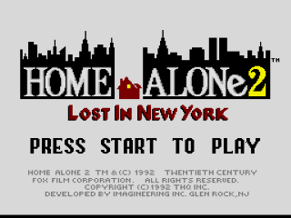 Home Alone 2 Lost In New York title screen for Super Nintendo